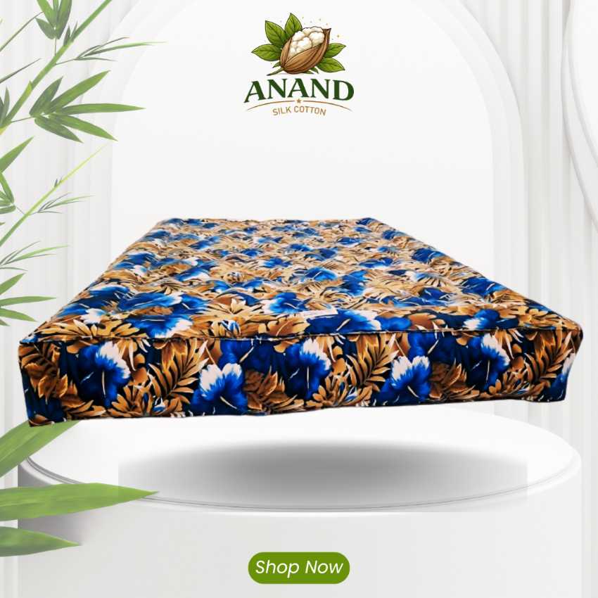 ILAVAM PANJU DOUBLE COT SIZE  MATTRESS-DIAMOND MODEL-JAIPURI DESIGN-75L X 48W X H6 INCHES FULLY MACH