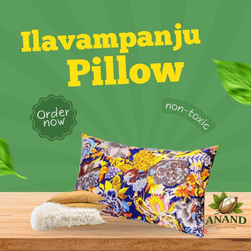 100% ILAVAM PANJU PILLOW 27X17X7 INCHES 900GMS SINGLE PIECE