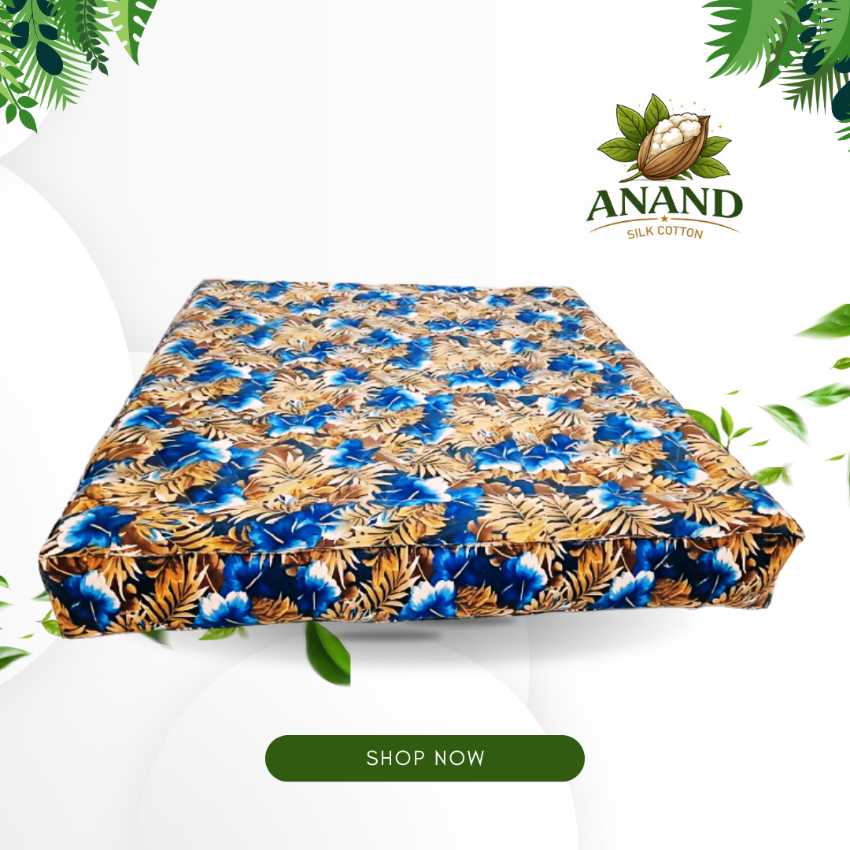 ILAVAM PANJU QUEEN SIZE BED -DIAMOND PATTERN-75X60X6 FULLY MACHINE STITCHED