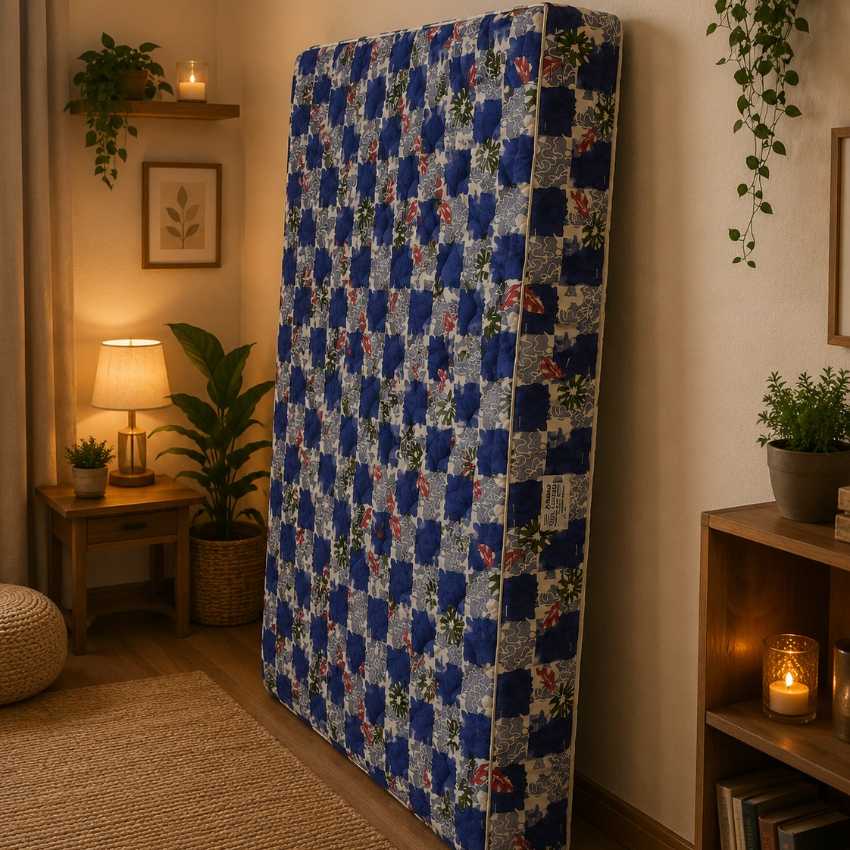 ILAVAM PANJU KING SIZE BED 78X72X12 DIAMOND PATTERN-FULLY MACHINE STITCHED DOUBLE LAYER