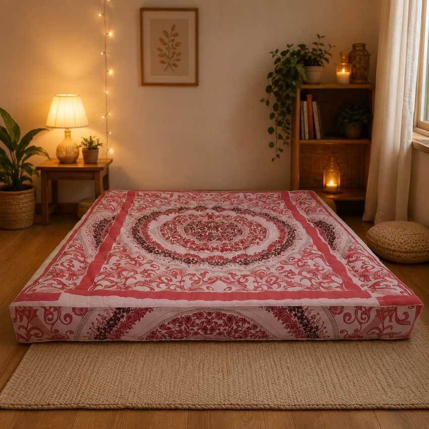 ILAVAM PANJU KING SIZE 78X72X9 -DIAMOND MODELJAIPURI DESIGN,FULLY MACHINE STITCHED DOUBLE LAYER